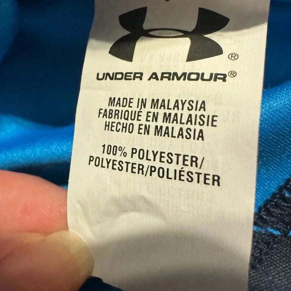 Under Armour Men's XL Fitted Blue & Black Geometric Pullover Running Shirt - Picture 6 of 6